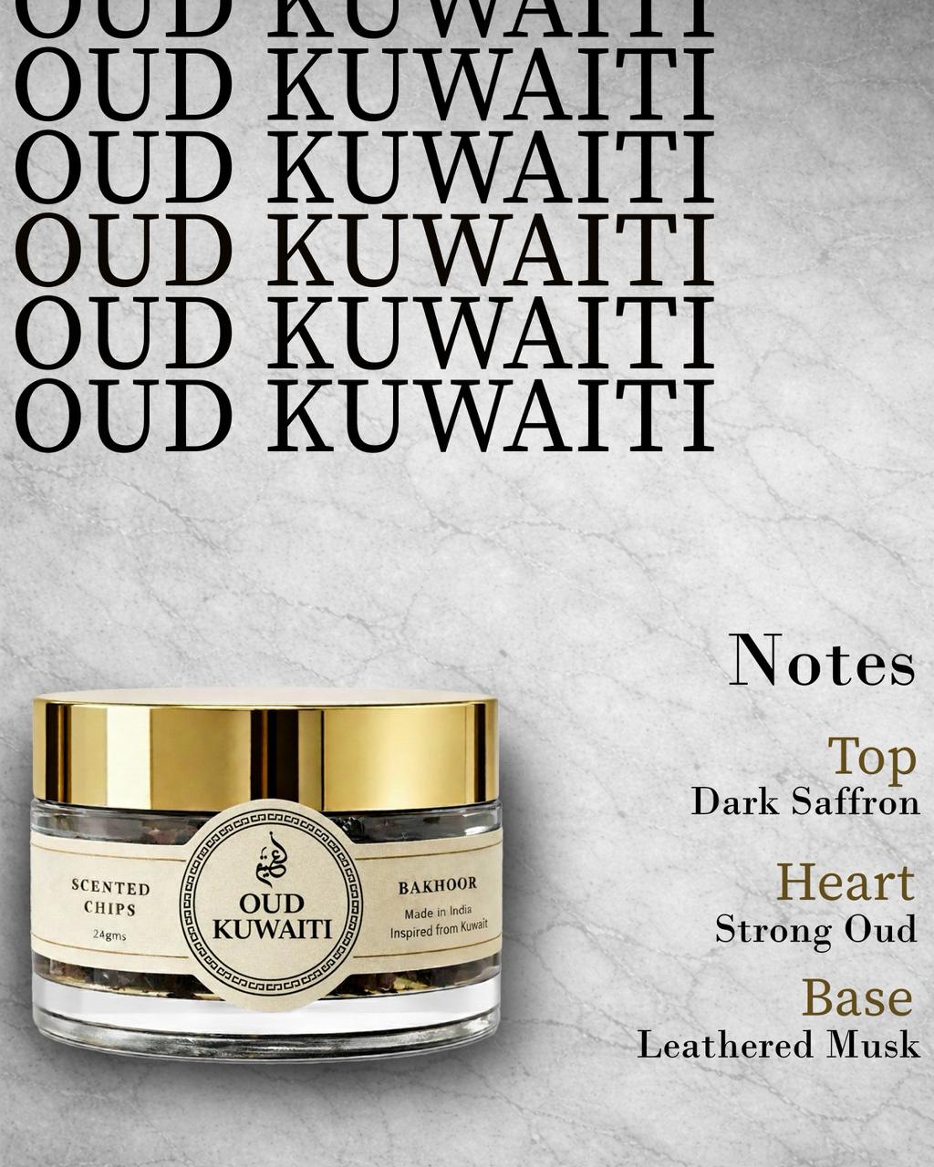 Oud Kuwaiti Bakhoor Scented Chips 24g | Premium Strong Oud Aroma with Dark Saffron & Leathery Musk | Long Lasting Fragrance for Home, Prayer & Meditation - Nayeem Perfumes 